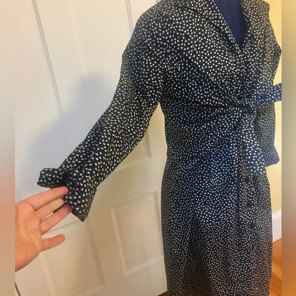 SBJ Austin Floral Laurie Tie Front Long Sleeve Dress Blue Size 2 - Picture 5 of 7